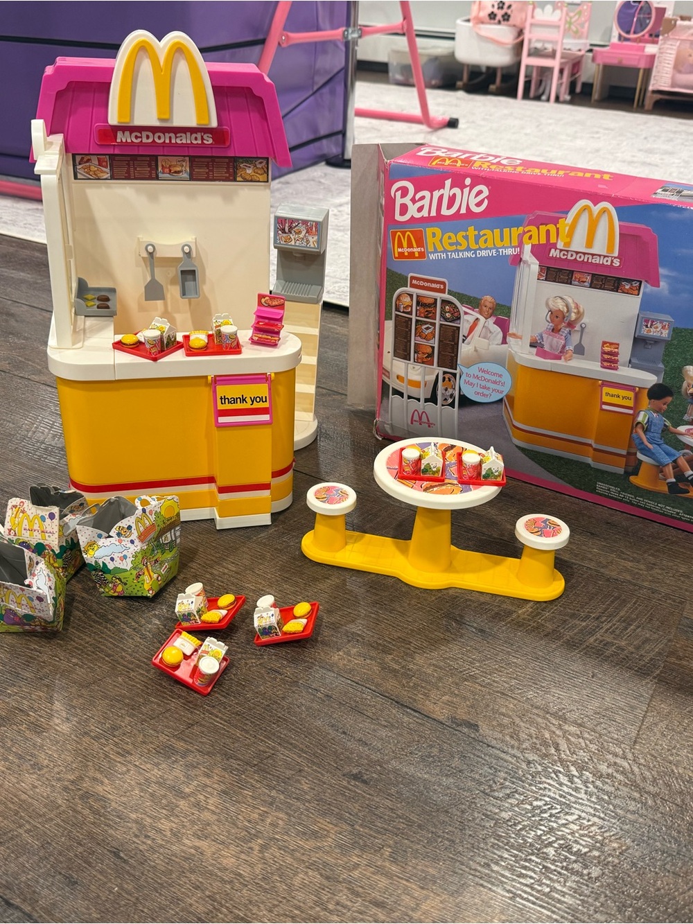Barbie McDonald’s Restaurant Playset - Pink, Yellow & White